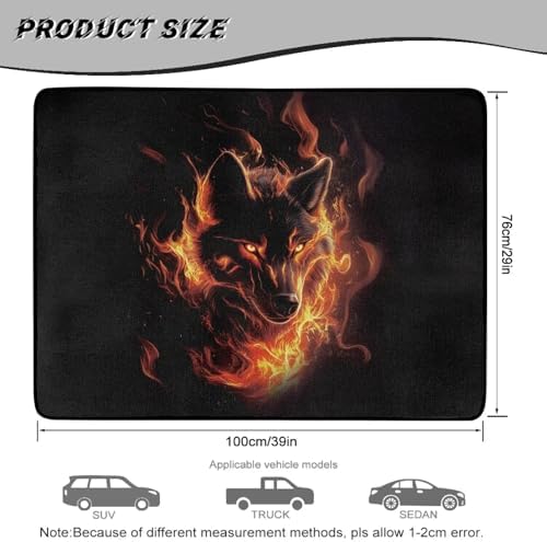 Fire Wolf Waterproof Car Trunk Mat 29"x39" - Image 7