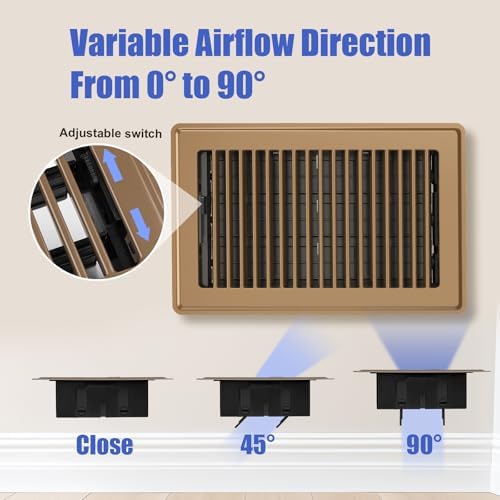 6x10 Floor Register, Heavy Duty Steel Floor Vents Covers, 2 Pack - Image 4