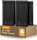 Black Vent Cover, Floor Register 4x10, Heavy Duty Steel Walkable Floor Vents by HQZHQZ