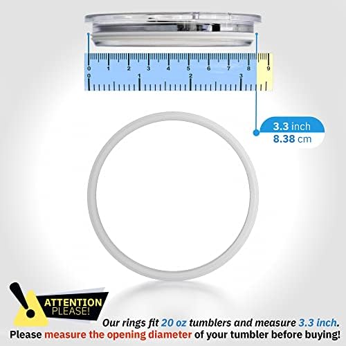 3 Pack - 20 & 10 oz Replacement Rubber Lid Rings, 3.3 Inch Diameter Gasket Seals - Image 2