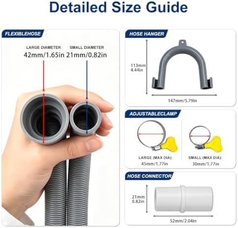6 FT Washing Machine Drain Hose Extension Kit - Image 7