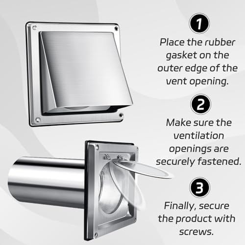 4 Inch Metal Dryer Vent Cover Stainless Steel Guard Wall Dryer Exhaust Cap - Image 4