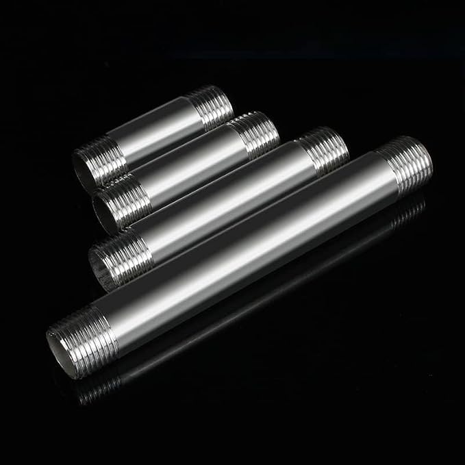 304 Stainless Steel Nipple Pipe Fitting 1/4" NPT X 1/4" NPT Male Thread Cast - Image 2