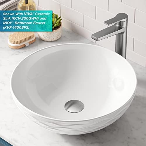 KRAUS Pop-Up Drain for Bathroom Sink Without Overflow in Spot-Free Stainless - Image 2