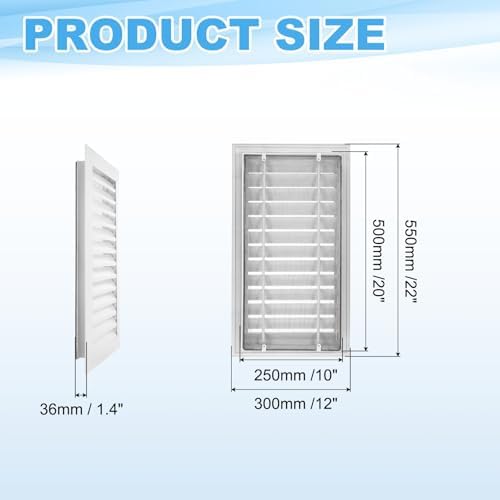 PATIKIL 22 x 12 Inch Gable Vent, 10 x 20 Inch Duct Opening Size - Image 2
