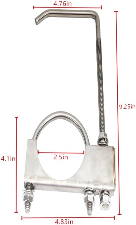2 Pcs 2.5" Exhaust Clamp with Hanger, Heavy Duty Exhaust Hanger with Clamp - Image 2