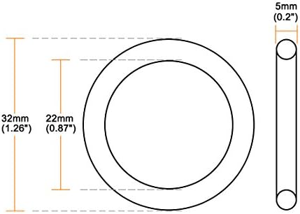 uxcell Nitrile Rubber O-Rings 32mm OD 22mm ID 5mm Width, Metric Sealing Gasket - Image 3