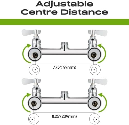Commercial Sink Faucet with Sprayer 36" Height, 8 Inch Center Wall Mount - Image 7