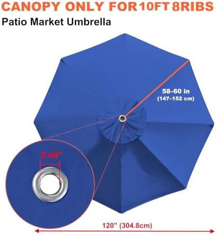 EliteShade USA 10FT Patio Umbrella Replacement Covers 8 Ribs Market Umbrella - Image 3
