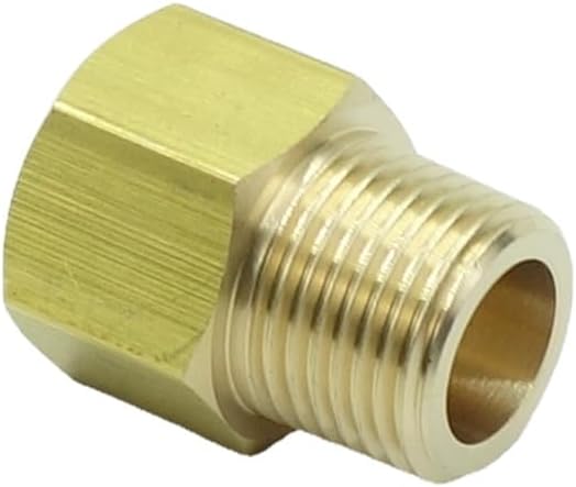 2 Pcs 3/8" NPT Pipe Male x M16 x1.5 Female Metric Gauge Adapter Brass - Image 3