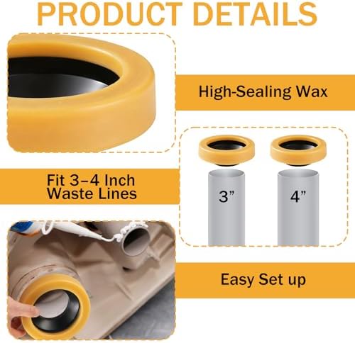 10 Pack Toilet Wax Ring Extra Thick Toilet Bowl Wax Ring Gasket Fits 3-inch and - Image 3