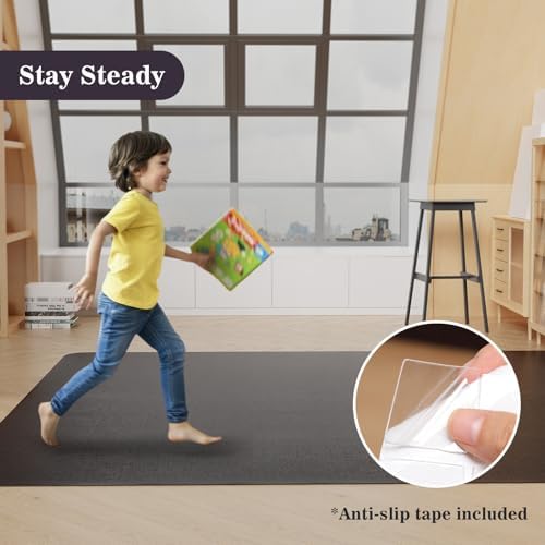 3'×5' Black Floor Protector for Home, Waterproof No Spill Floor Desk Mat - Image 5