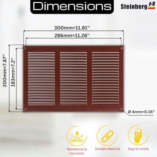 Steinberg14 Brown Vent Cover 10x6 - Image 2