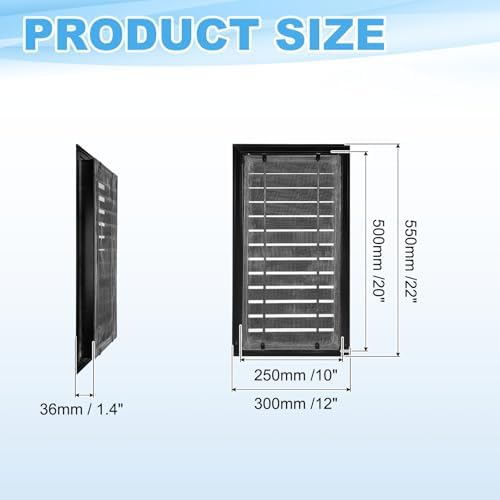 PATIKIL 22 x 12 Inch Gable Vent, 10 x 20 Inch Duct Opening Size - Image 2