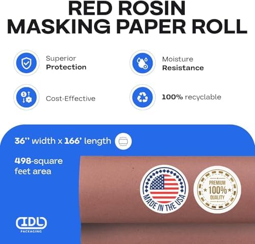 Red Rosin Masking Paper 36" x 1992", 498 Sq.Ft. – Thick Floor Covering - Image 2