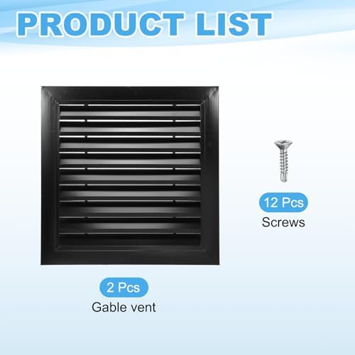 PATIKIL 16 x 16 Inch Gable Vent, 14 x 14 Inch Duct Opening Size - Image 3