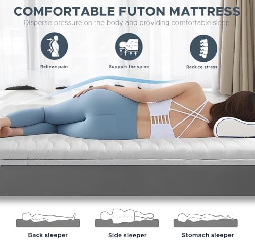 SCHNAUZER HOME Japanese Floor Mattress Futon Mattress Queen 3.5" Thick - Image 4