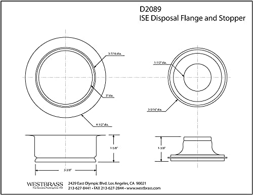 Westbrass D2089-50-62 4-1/4" Kitchen Sink Waste Disposal Drain Flange and - Image 5