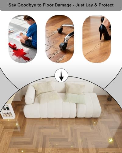 【16 Anti-Slip Stickers Included】2'×8' Clear Plastic Floor Runner, Waterproof - Image 5