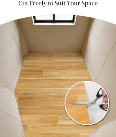 6.6'×10' Non Slip Vinyl Rug Waterproof 1.8mm Thick, Woodgrain Pattern Vinyl - Image 4