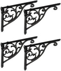Shelf Brackets 4 Inch 4 Pack Heavy Duty Iron Gray Wall Bracket Victorian by khtumeware