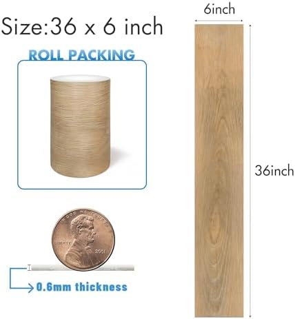 Lareko 108 Sq.Ft, Wood Peel and Stick Floor Tiles, 72 Pack Brown Vinyl Flooring - Image 3
