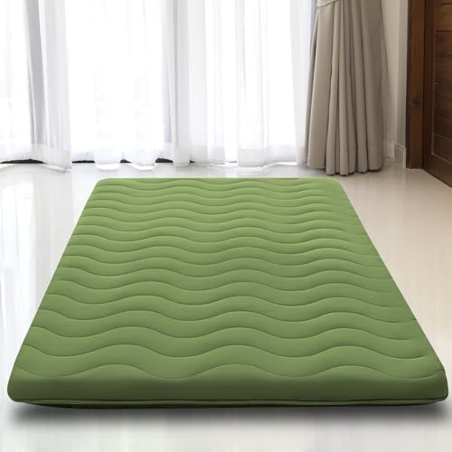 SCHNAUZER HOME Japanese Floor Mattress Futon Mattress Twin 3.5" Thick Green by SchnauzerHome