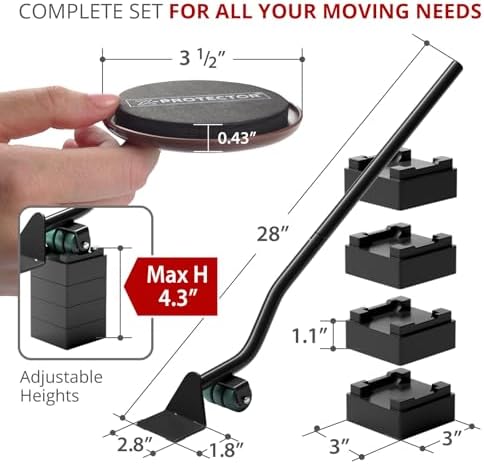X-Protector Furniture Sliders for Carpet & Furniture Lifter Tool Set - Image 2