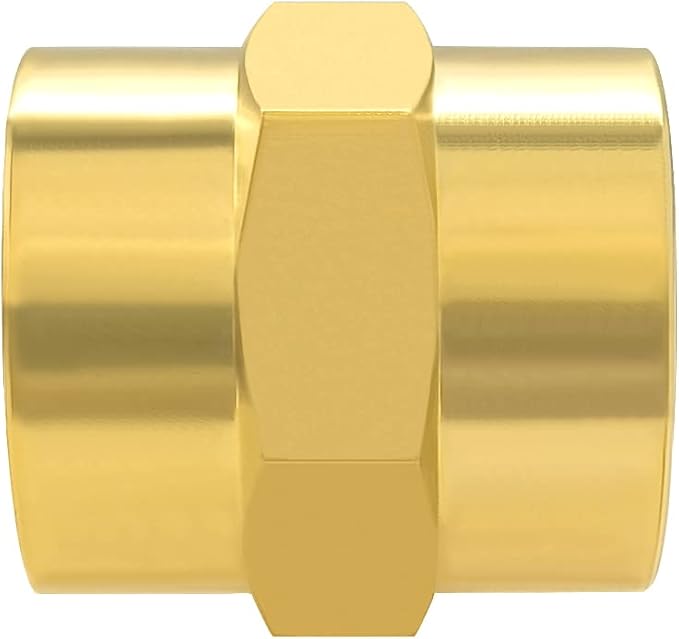 Hooshing 5PCS Brass Coupling Pipe Fitting, 3/8" x 3/8" NPT Female Coupler - Image 5