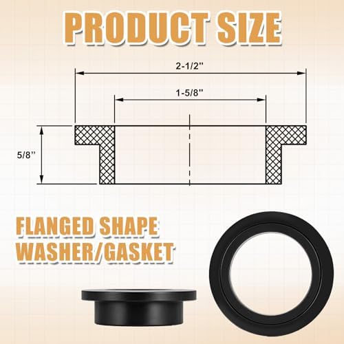 Zonon 3 Pcs Rubber Flanged Spud Washer, - Image 2