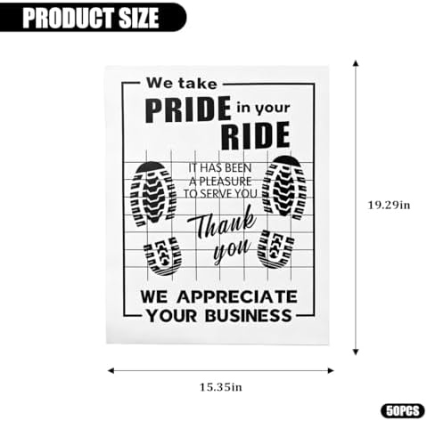 50PCS 16 x 20 Car Paper Floor Mat, Disposable Kraft Paper Vehicle Floor Foot - Image 2