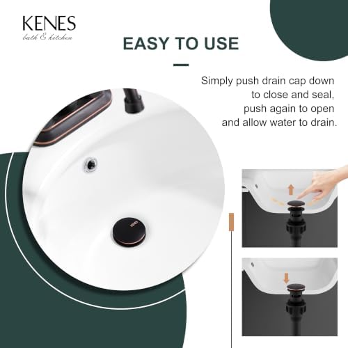 KENES Oil Rubbed Bronze Pop Up Bathroom Sink Drain Assembly - Image 5
