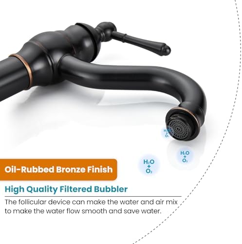 gotonovo Vintage Bathroom Vessel Sink Faucet, Oil Rubbed Bronze, No Drain - Image 6