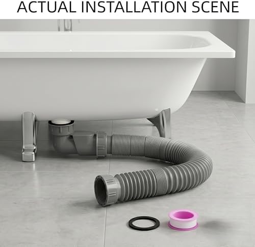 Low Profile 1-1/2 Inch Bathtub Shower Drain Pipe - Image 7