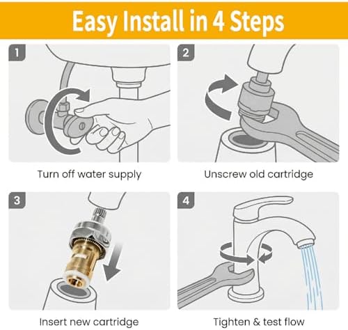 21-308L Cold Valve Repair Kit–1/4 Turn Ceramic Cartridge, Not Include Handle - Image 4