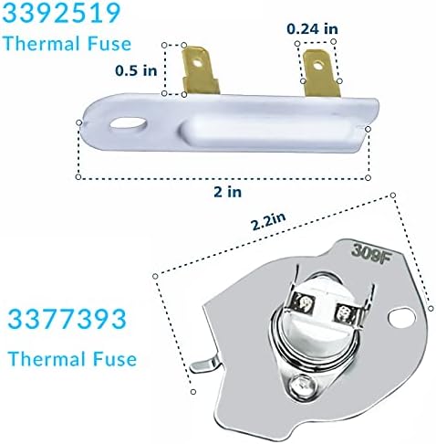 279838 Dryer Heating Element, 3392519 & 3977393 Thermal Fuse, 3977767 & 3387134 - Image 4