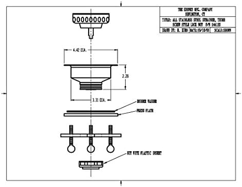 Plumb Pak, Stainless Steel Keeney 1441SS Sink Strainer Thumb Screw Style - Image 2
