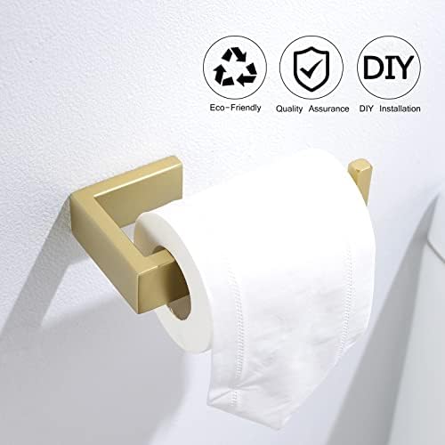 Gold Towel Bar Set 4 Pieces Bathroom Hardware Set Wall Mounted Stainless Steel - Image 4