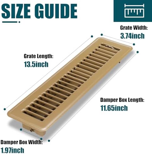 VOISEN Floor Register 2x12, 6 Pack Brown Floor Vent Covers - Image 3