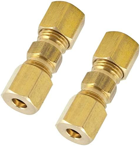 Brass Compression Tube Fitting, 3/8" OD x 3/8" OD by Legines