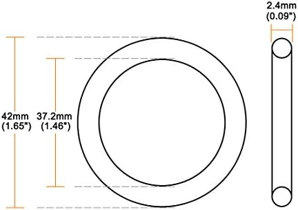 uxcell Silicone O-Ring, 45mm Outside Diameter, 37.2mm Inner Diameter, 2.4mm - Image 3