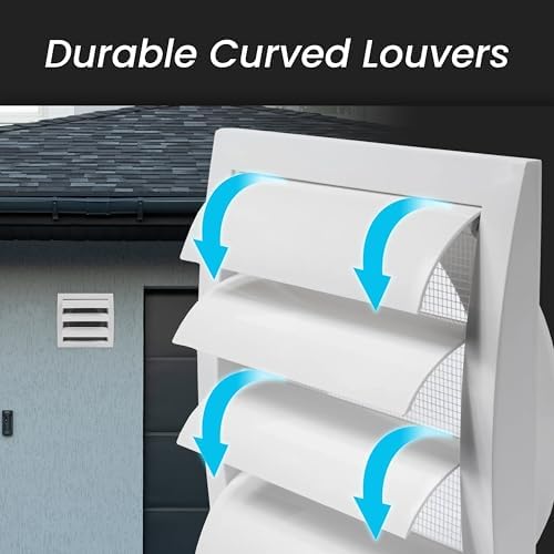 Repa Market ABS Plastic White 5 Inch Dryer Vent Cover Outside, 5 Inch Exhaust - Image 5