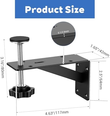 4 Pack Black Undermount Sink Brackets, Heavy-Duty Adjustable Support & Repair - Image 2