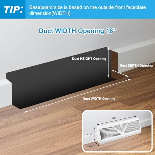 Yaocom 10 Pack Baseboard Register Vent 18 Inch Air Vent Covers - Image 2