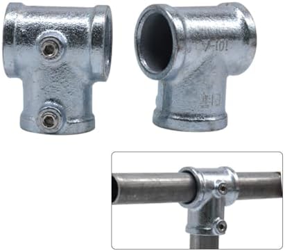 6 Pcs Galvanized Pipe Fittings Single Socket Tee Steel Pipe Pipe Clamps Fits 1 - Image 2