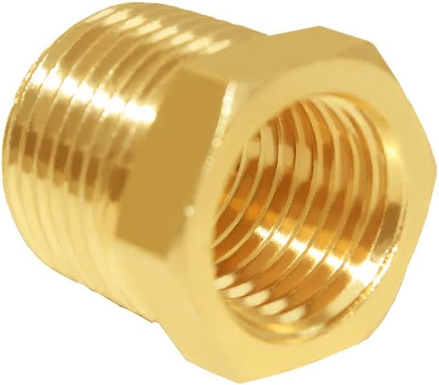 Hooshing 10PCS Brass Reducer Hex Bushing 3/8" NPT Male x 1/4" NPT Female | - Image 3