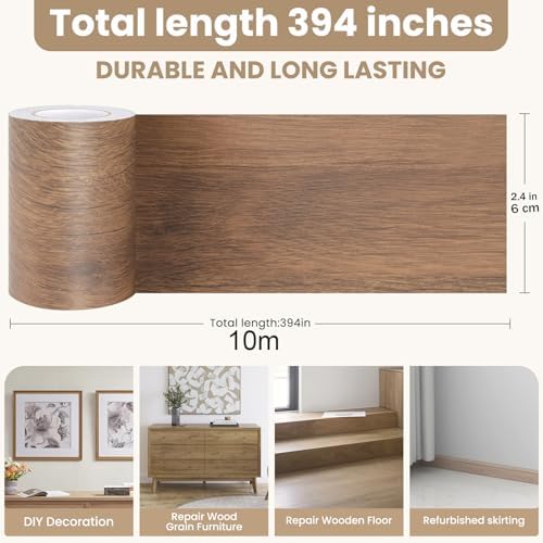 Wood Grain Repair Tape, 2.4inch X 32ft Self Adhesive Wood Colored Tape - Image 5