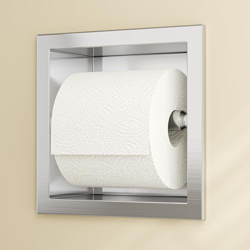 Neodrain Brushed 304 Stainless Steel Recessed in Wall Toilet Paper Holder - Image 6