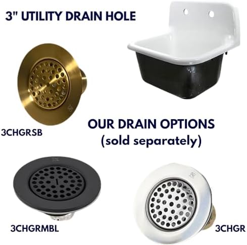 Wall Mount Sink – 22" Small Wall Mounted Bathroom Sink, Cast Iron - Image 6