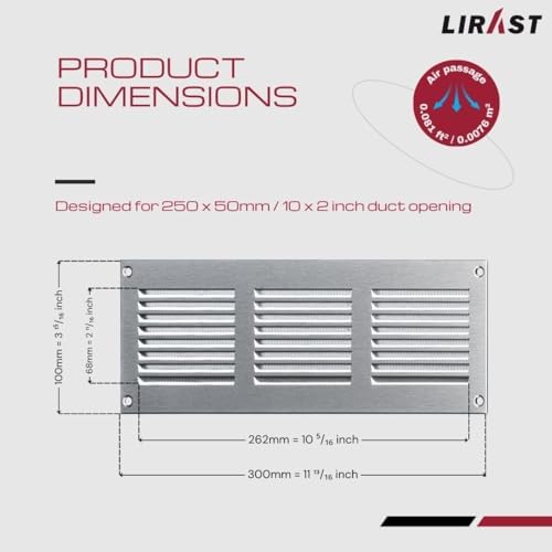 10x2 Vent Cover with Built-in Screen - Image 2